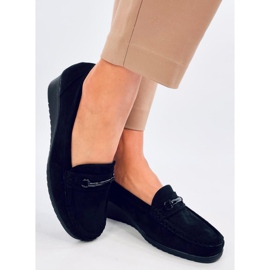 Mocasini Indian Black cu pană negru 2