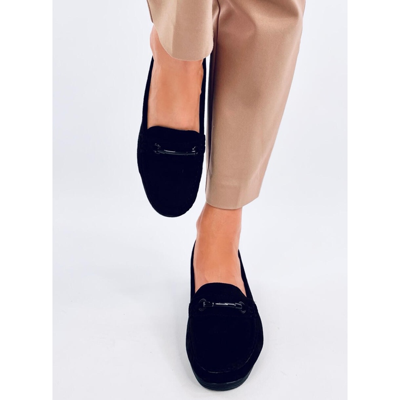 Mocasini Indian Black cu pană negru 1