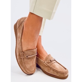 Mocasini cu pană indian kaki bej 2
