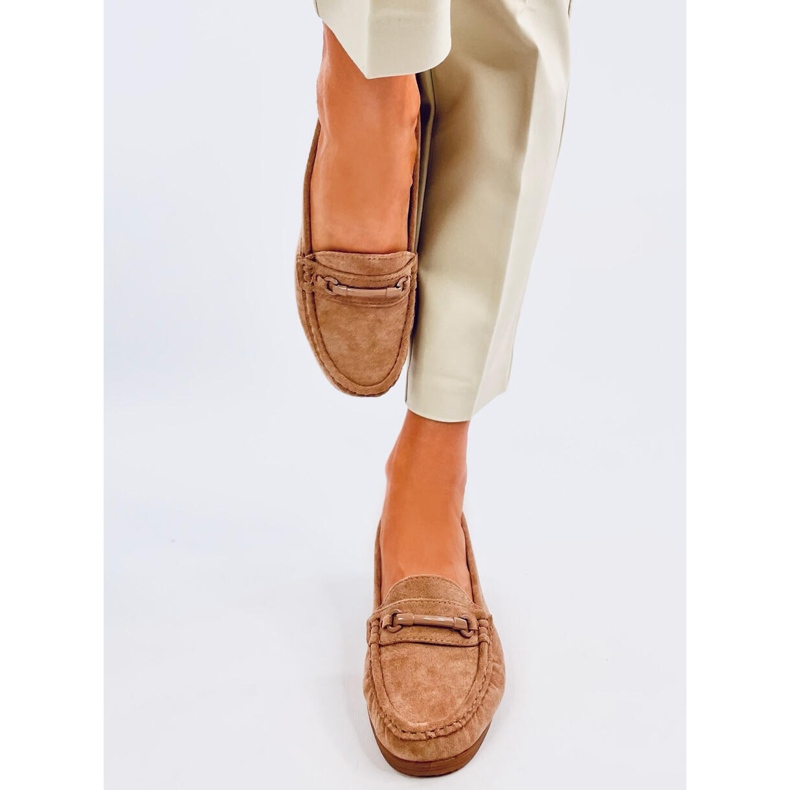 Mocasini cu pană indian kaki bej 1