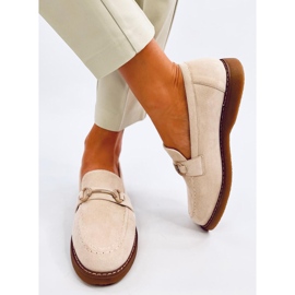 Mocasini de dama din piele intoarsa State Beige bej 1
