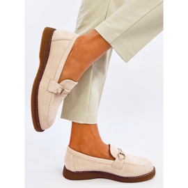 Mocasini de dama din piele intoarsa State Beige bej 2