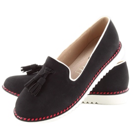 Mocasini Lordsy cu ornamente 9014 Black negru 2 Mocasini Lordsy cu ornamente 9014 Black negru 2