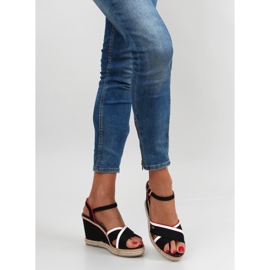 Sandale cu pană Tomy 1234 negre negru 1