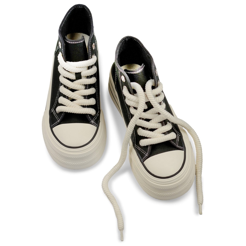 Adidasi negri cu talpa groasa, adidasi de dama inalti negru 1