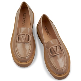 Mocasini de dama bej patentat 1