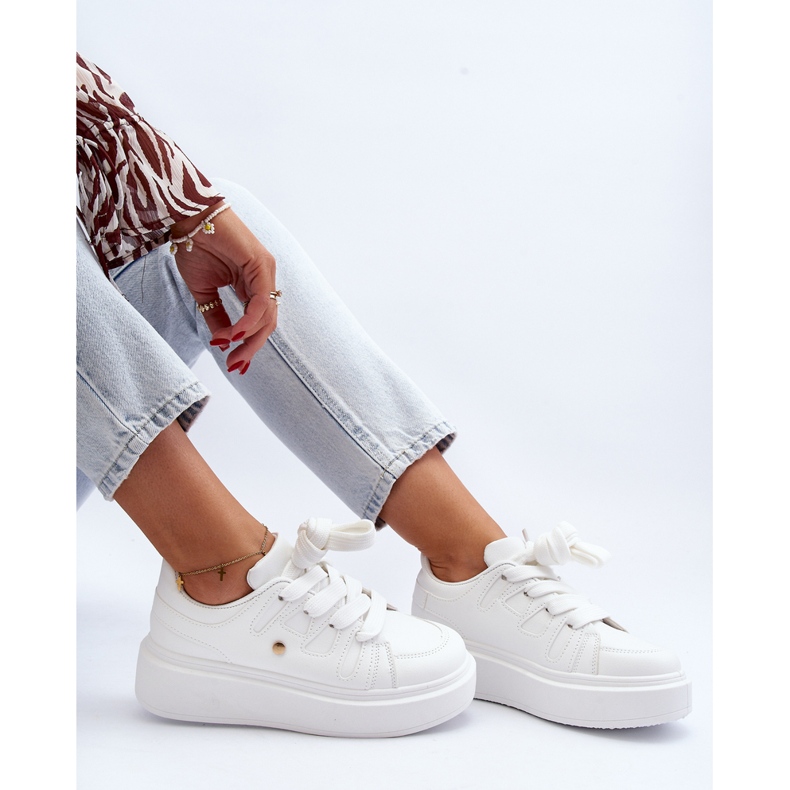 Pantofi de damă cu platformă, alb Asylia 1