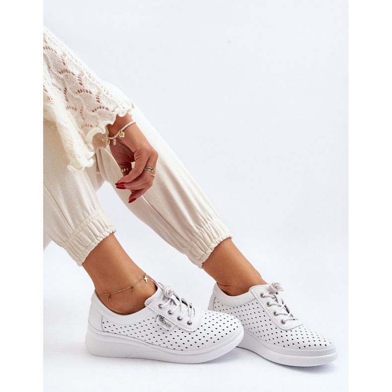 Vinceza Pantofi Sport Tensi Piele Dama Alb Brumia 1