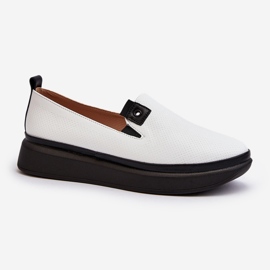 Vinceza Espadrile din piele de damă pe platformă White Tigera alb 1