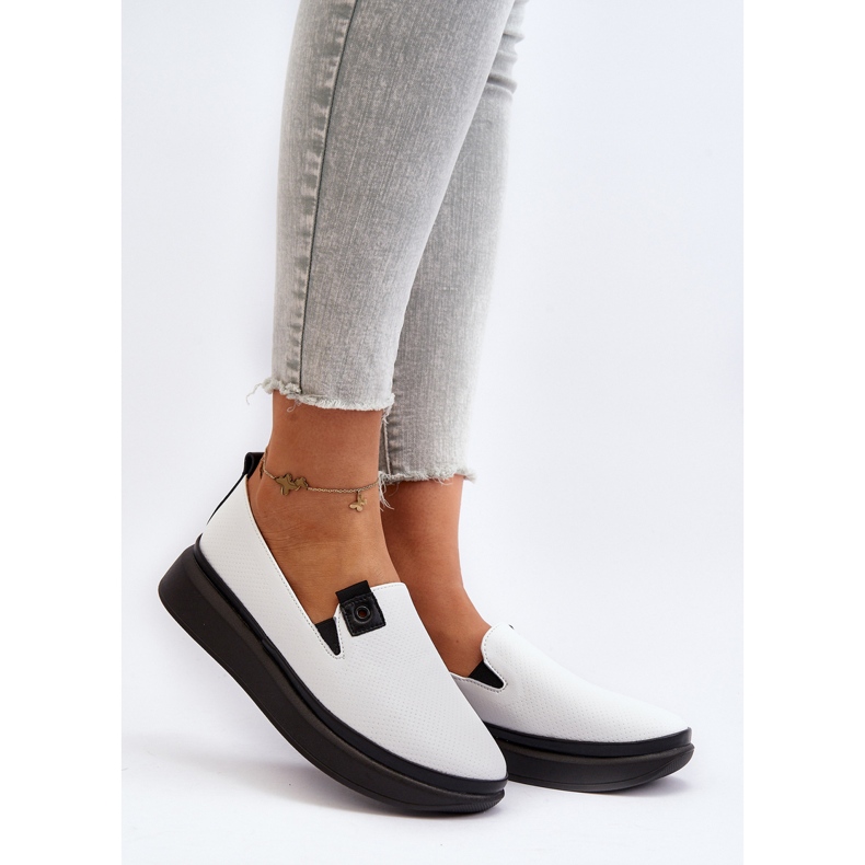 Vinceza Espadrile din piele de damă pe platformă White Tigera alb 2