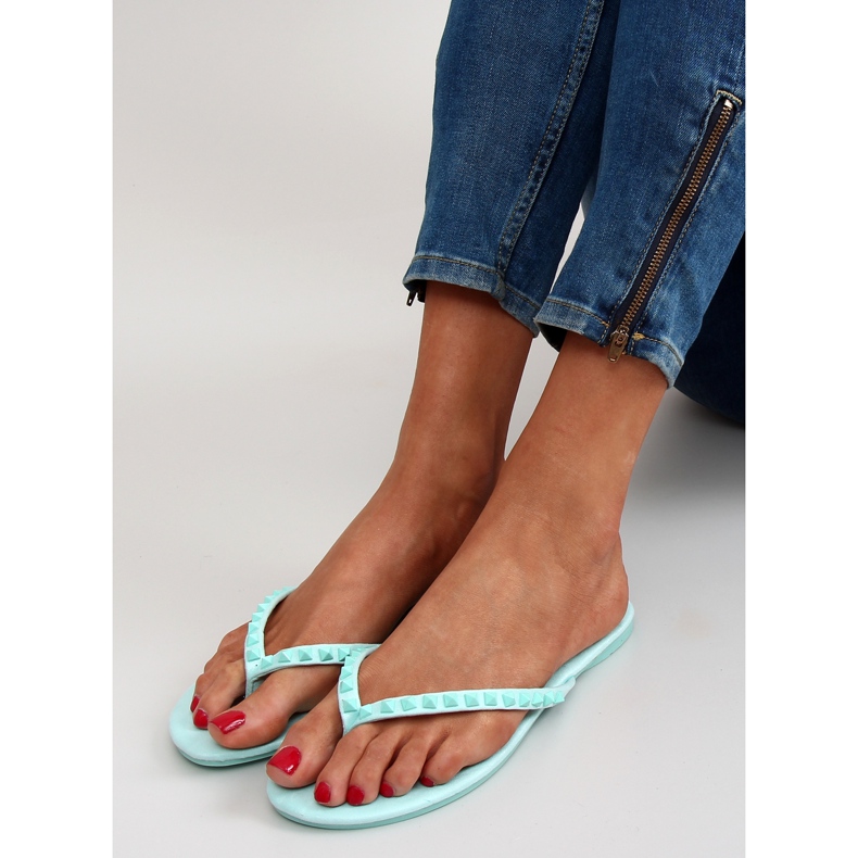 Flip-flops cu crampoane piramidale albastre DD26 albastru 1