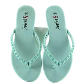 Flip-flops cu crampoane piramidale albastre DD26 albastru 3