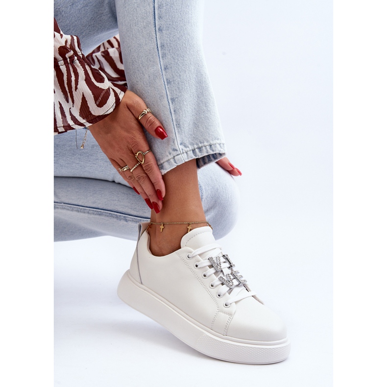 Vinceza Pantofi Dama Piele Cu Decoratiuni, Disurie Albă 1