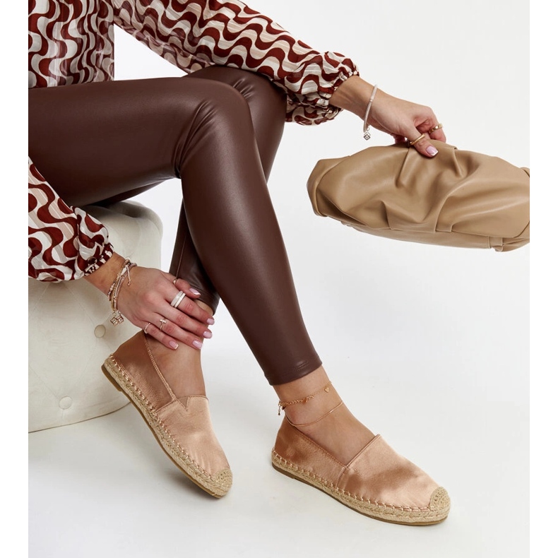 Espadrile bej cu stralucire pe platforma Caithlin 1