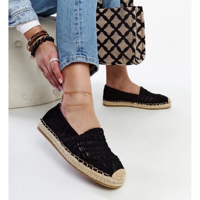 Espadrile negre ajurate de la Gordana negru 1 Espadrile negre ajurate de la Gordana negru 1