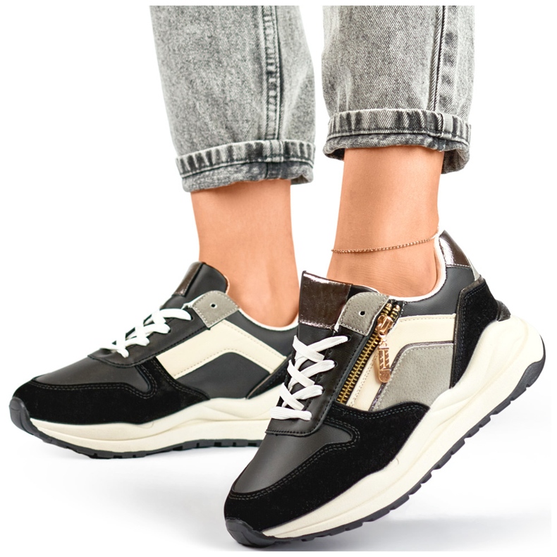 Pantofi sport casual dama, adidasi negri negru 2