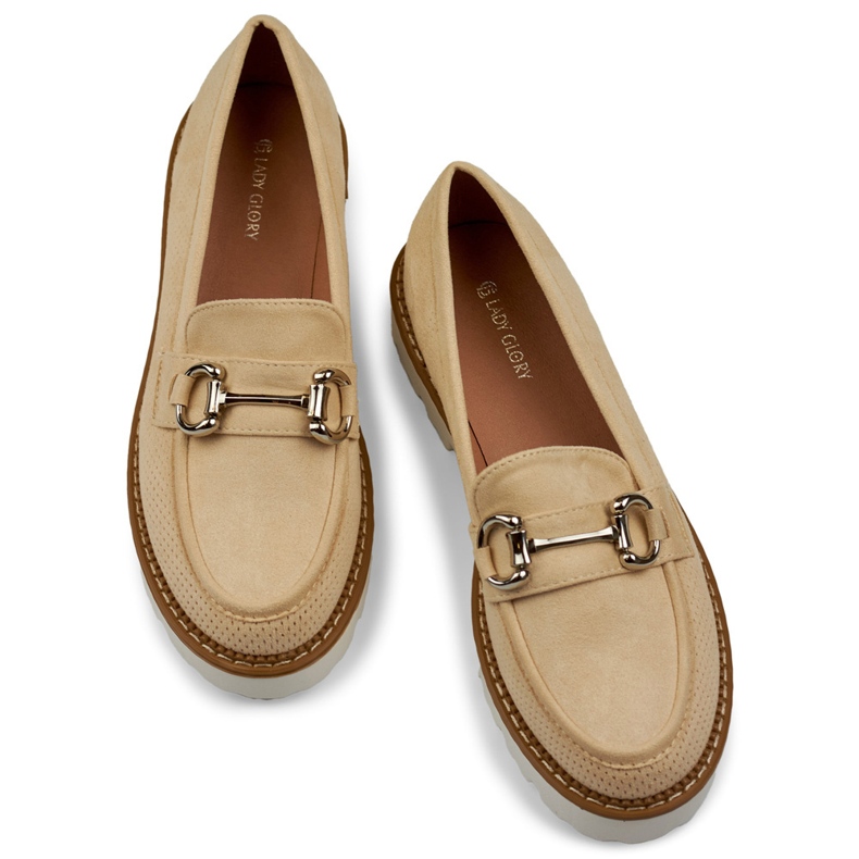 Pantofi de dama bej cu platforma 2