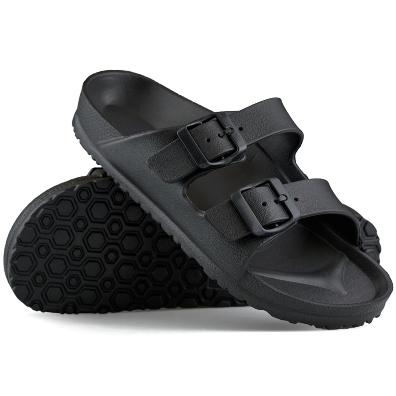Flip-flops negri cu două catarame negru 1