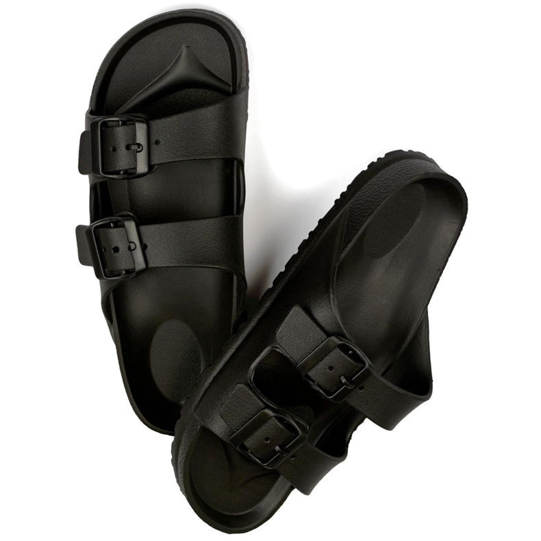 Flip-flops negri cu două catarame negru 2