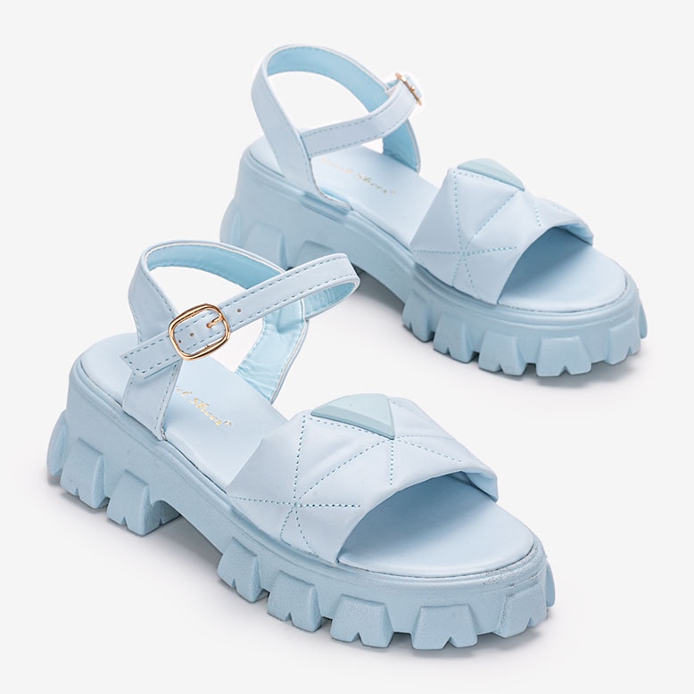 Sandale albastre pe platforma Ferlandi albastru 1