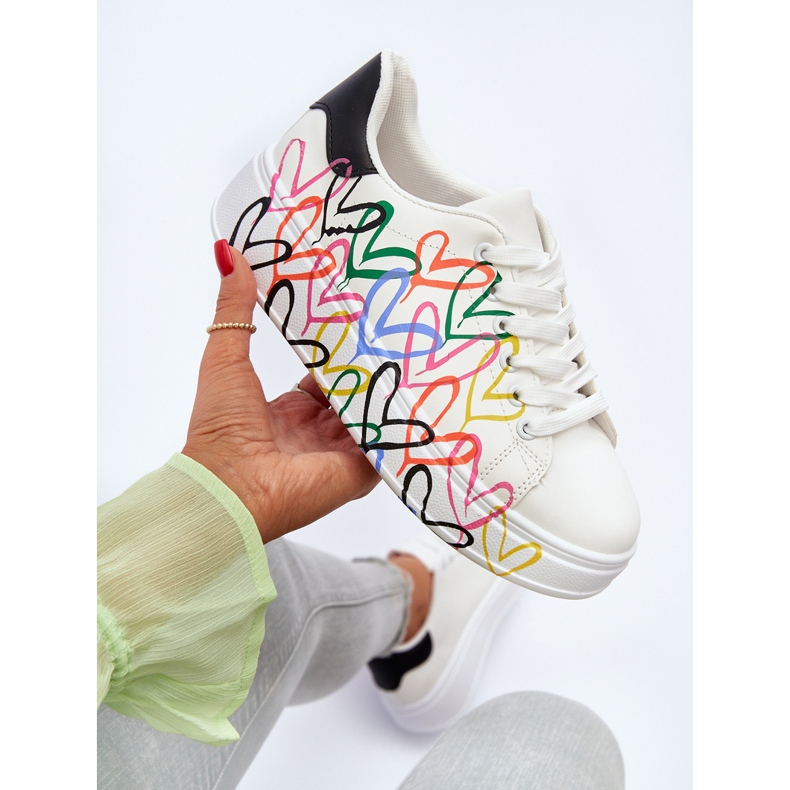 Pantofi de damă cu inimioare alb Claral 2