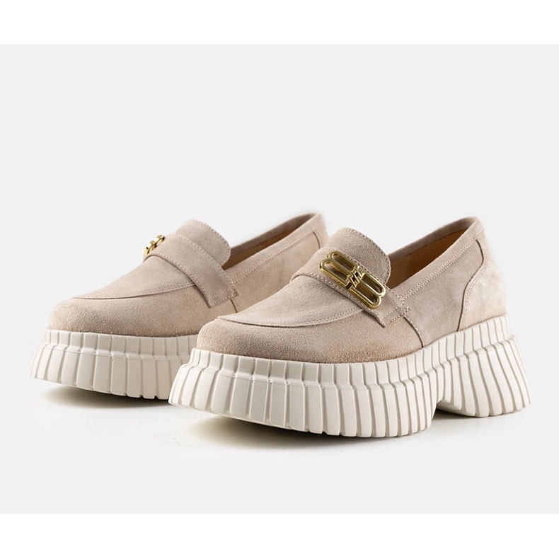 Pantofi Karino bej din piele intoarsa 1