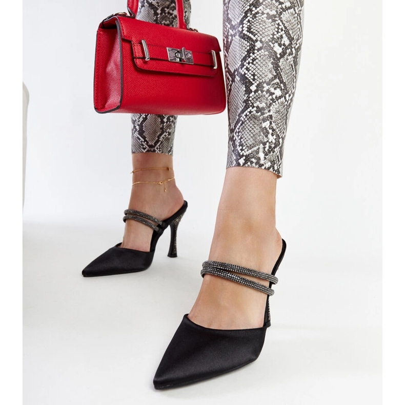 Flip-flops negri cu toc înalt de la Raffaelina negru 1