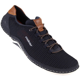 Pantofi de vară confortabili pentru bărbați, ajurati, albastru bleumarin Rieker 07555-14 1