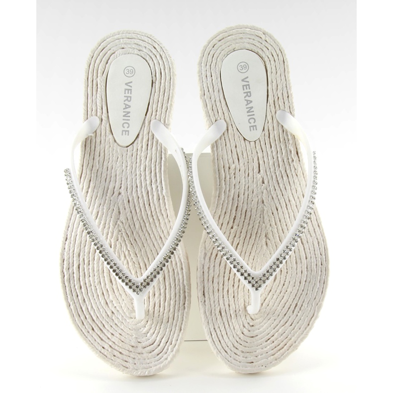 Flip-flops de cauciuc ca espadrilele ls069 alb 1