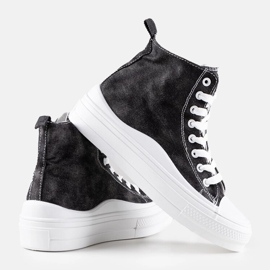 Tenisi negri cu platformă Frederick negru 2