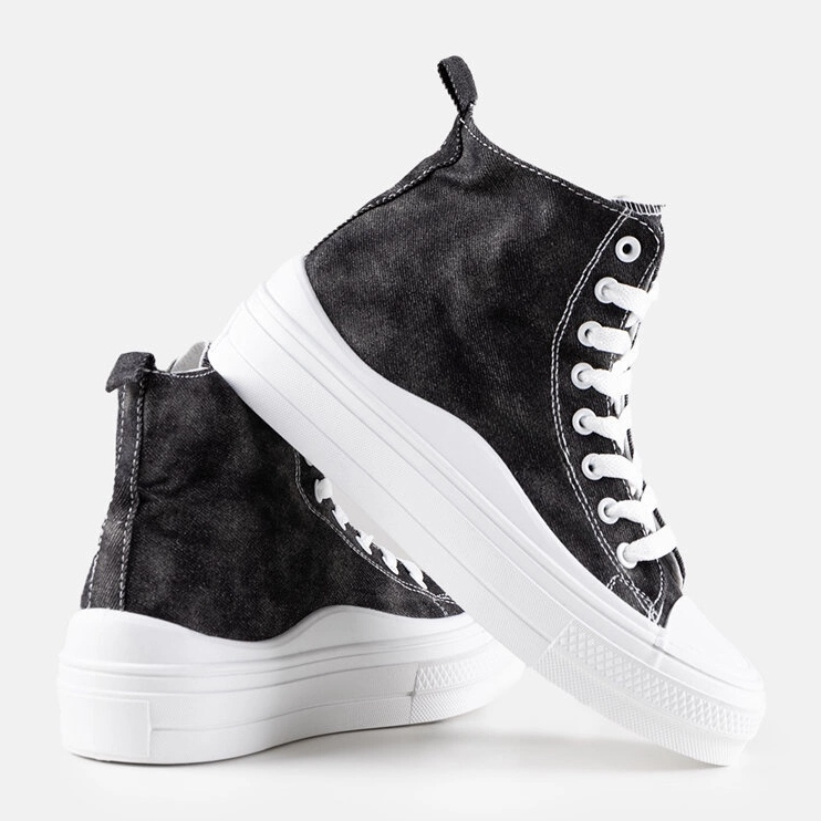 Tenisi negri cu platformă Frederick negru 2