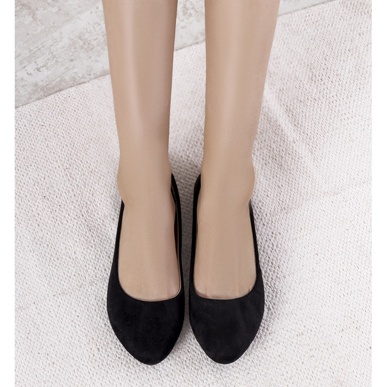 Balerine Julie negre strălucitoare pentru femei negru 1