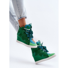 Pantofi de damă cu pană Leoppa verde 1