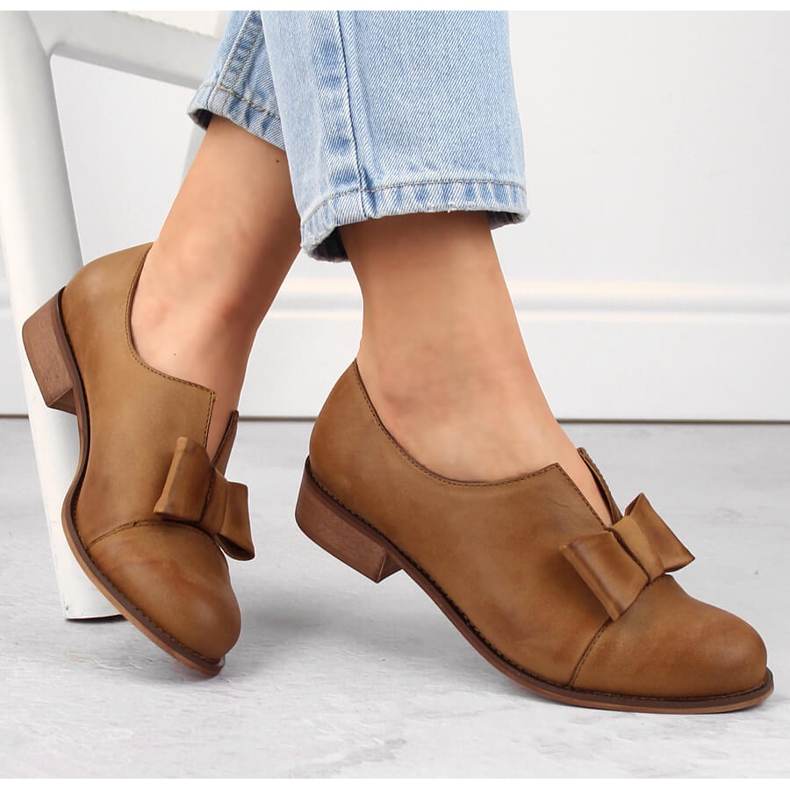 Pantofi slip-on damă maro din piele de la Dolce Pietro 1