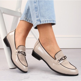 Pantofi de damă cu toc lacuit, bej, Potocki SZ12309 1