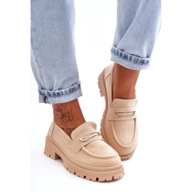 Seastar Mocasini cu slip-on din piele intoarsa de dama Bej Pure Love 3