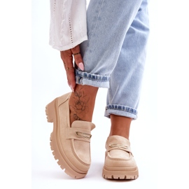 Seastar Mocasini cu slip-on din piele intoarsa de dama Bej Pure Love 2