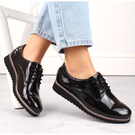 Pantofi de dama din piele lacuita neagra Filippo negru 2