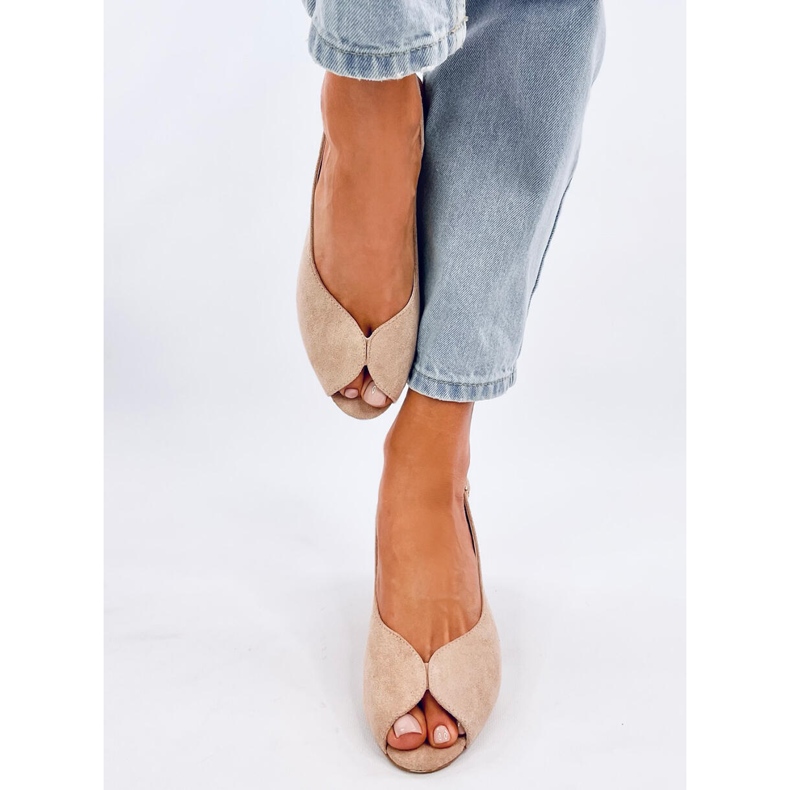 Sandale Venus Khaki cu toc bej 1