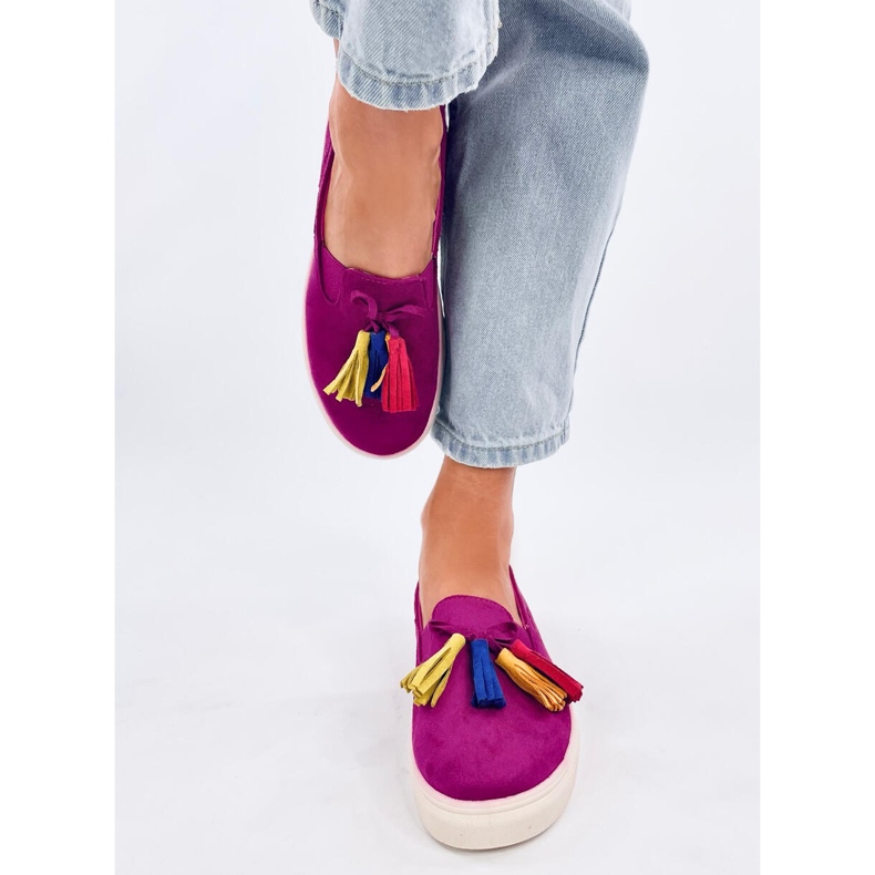 Tenisi Salma Fuchsia cu franjuri roz 1