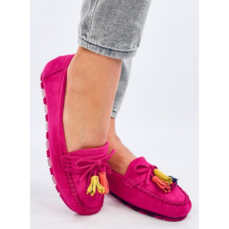 Mocasini cu franjuri Tamla Fuchsia roz 2