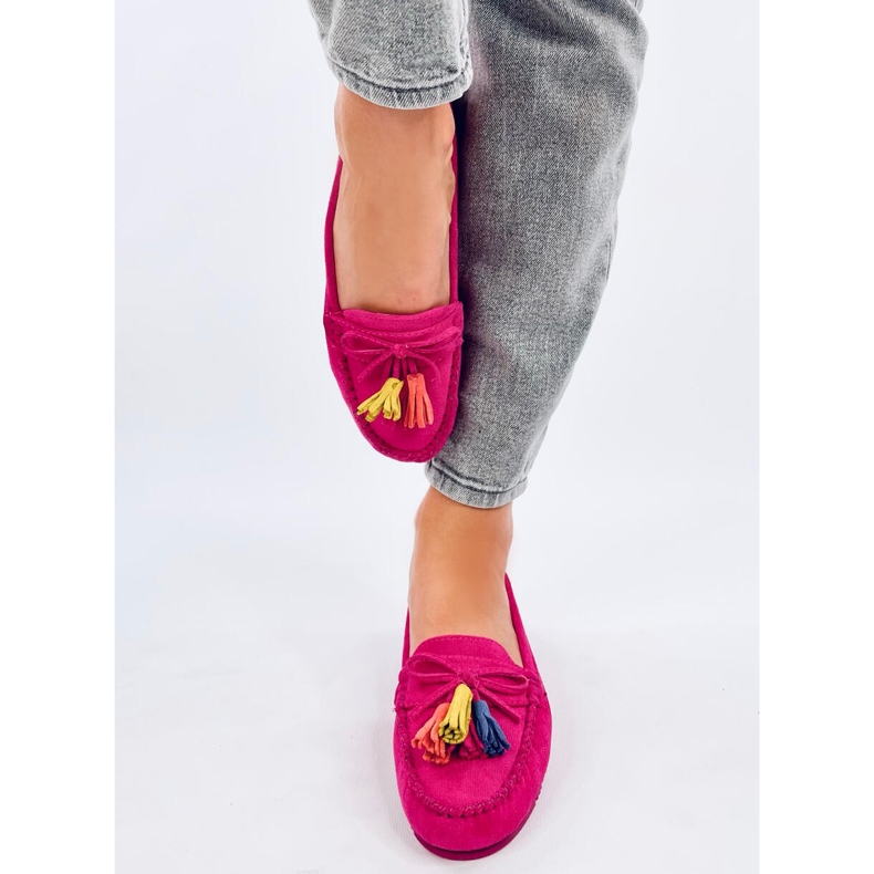 Mocasini cu franjuri Tamla Fuchsia roz 1