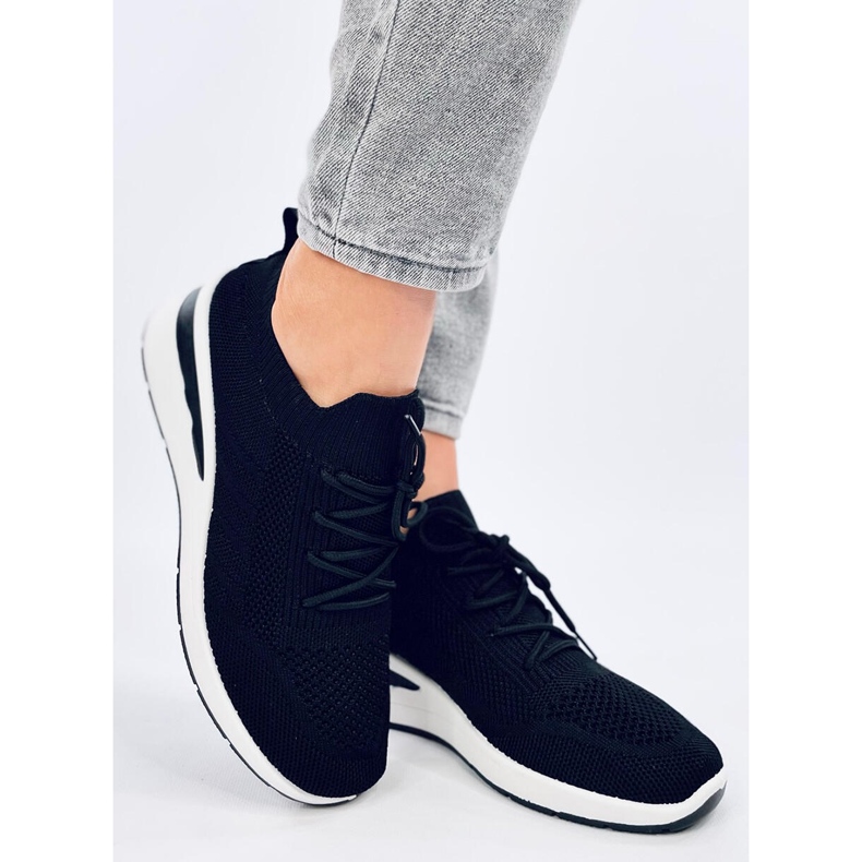 Tenisi croft negri cu pană negru 2