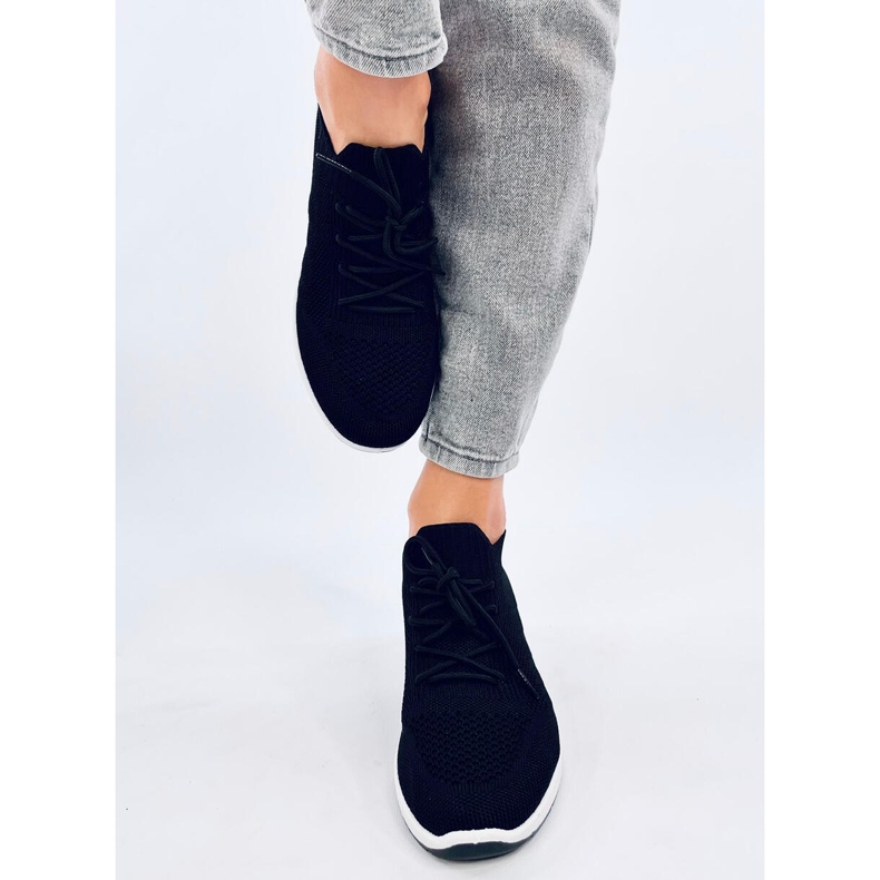 Tenisi croft negri cu pană negru 1