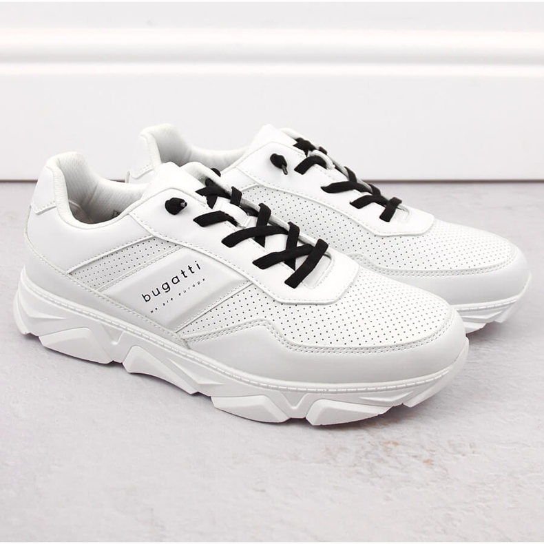 Pantofi sport confortabili pentru bărbați în alb Bugatti 1