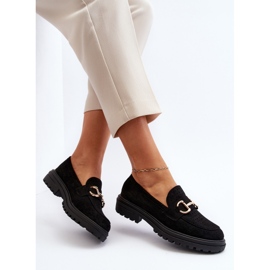Mocasini Ajurat De Dama Cu Decorat, Talesse Neagra negru 2