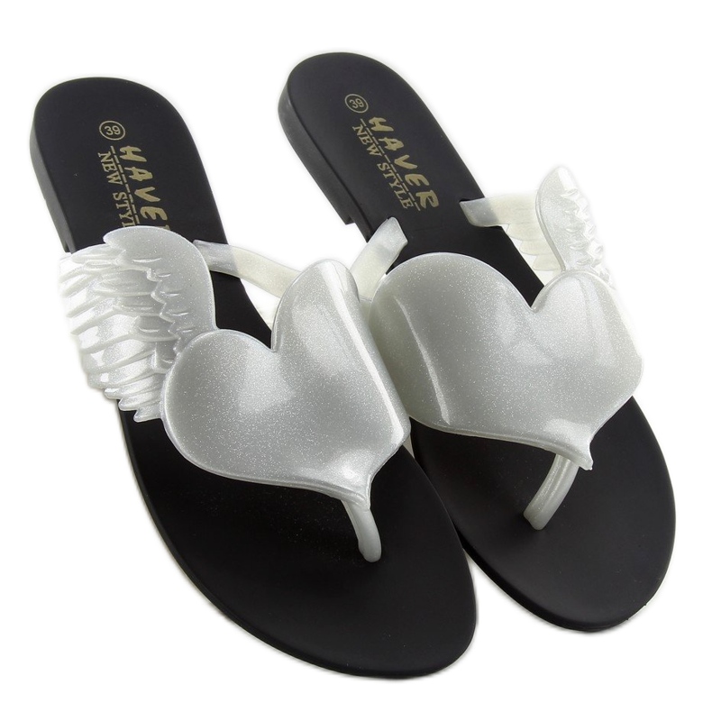 Meliski Flying heart KM116 NEGRU / ARGINTIU alb 2