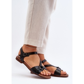 Sandale din piele pentru femei Zazoo 40182 Negru 2