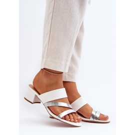 Flip-flops de damă cu toc mic, alb Rosila 2 Flip-flops de damă cu toc mic, alb Rosila 2