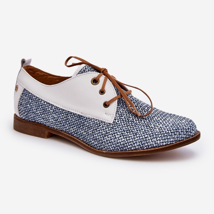 Pantofi plati din piele de dama Maciejka 06461-17 Albastru 1